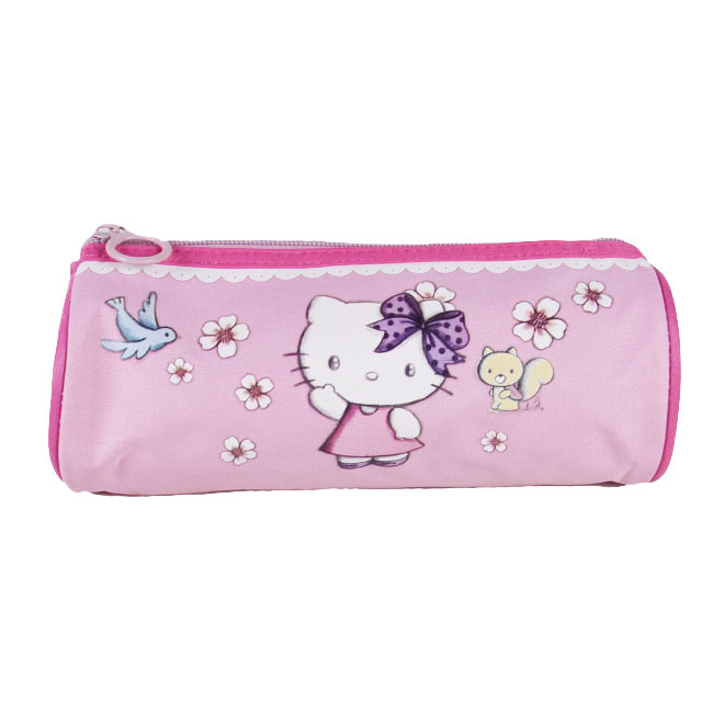  Trousse  scolaire ronde HELLO  KITTY  rose Chez 