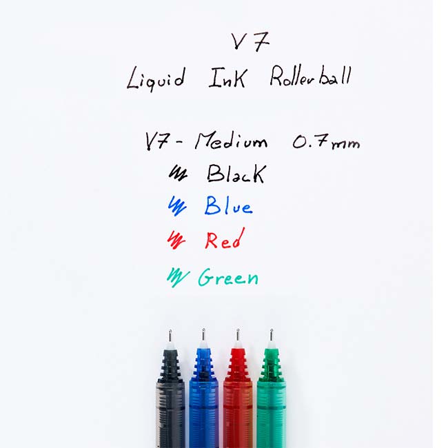 Lot De 6 Stylos Roller PILOT Hi-Tecpoint V7 Grip Pointe Moyenne Bleu - Écriture Fluide