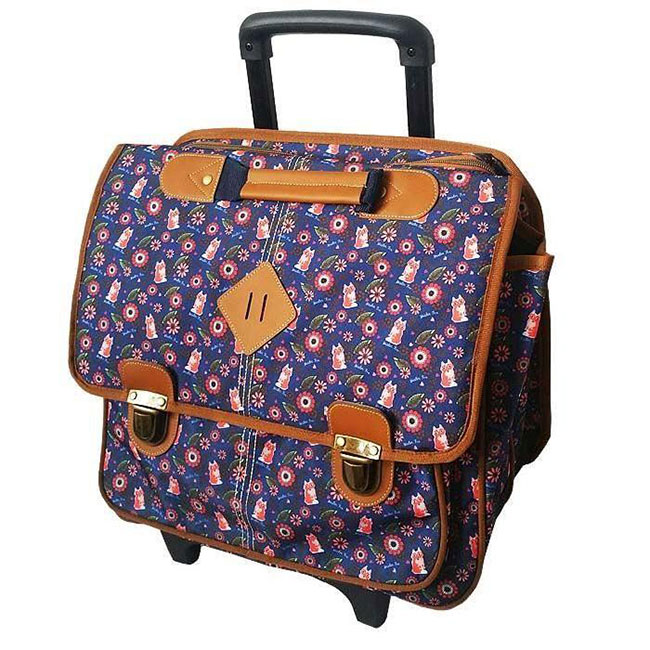 Cartable à roulettes 2 compartiments FEATHER 41 cm à motifs Chez