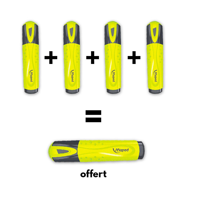 Surligneur extra fluo Maped Pointe biseautée Jaune : Chez