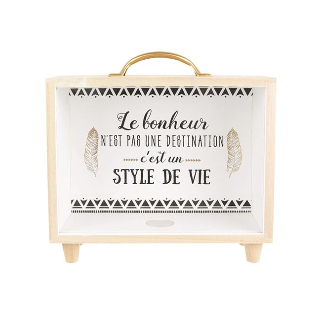 Tirelire Céramique Valise Trolley BLUECHOLON - Style Just Married, 11x6.5x16.5cm, Cadeau Mariage Original