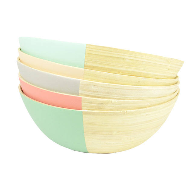 Saladier Bambou Laqué Paris Prix Five - 30cm Naturel, Écologique Et Tendance