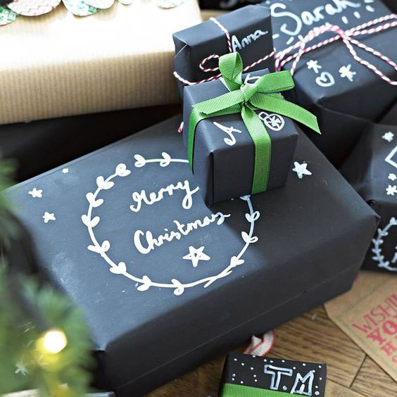 emballage-cadeau-noel-noir-posca