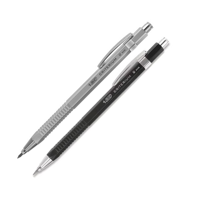 Porte mine Bic Criterium 2mm corps aluminium ou noir Porte mines Bic 2mm Alu Chez