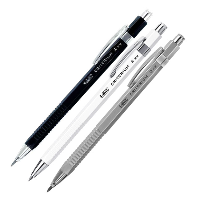 Porte mine Bic Criterium 2mm corps aluminium ou noir ou blanc Porte mines Bic 2mm Noir Chez