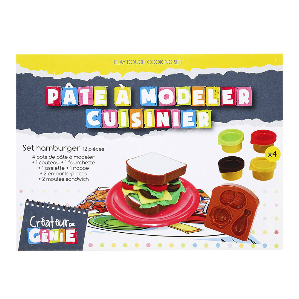 Coffret pâte à modeler cuisinier CREATEUR DE GENIE hamburger Chez Rentreediscount Loisirs créatifs