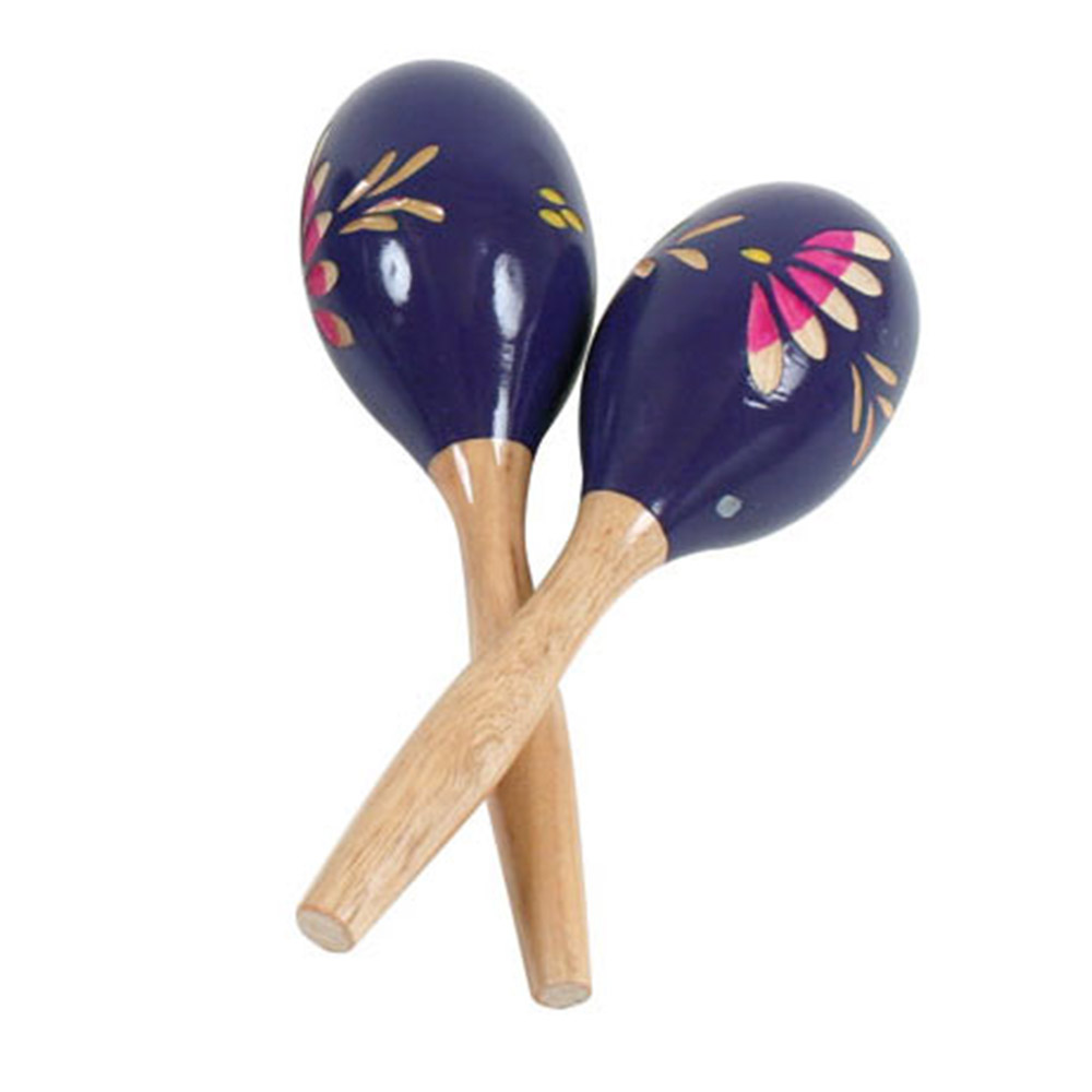 Maraca En Bois Multicolore – 20 Cm, Percussion, Fête Hawaïenne