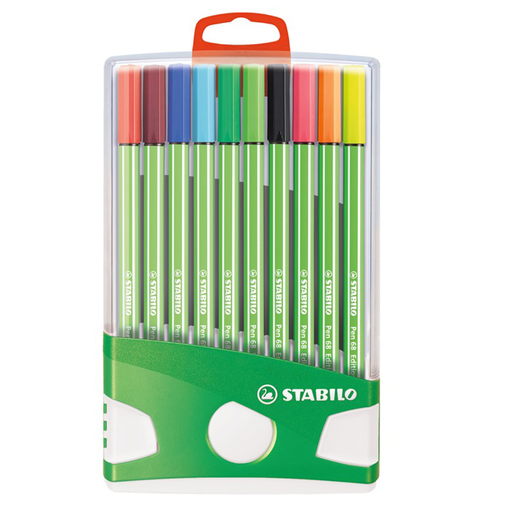 STABILO Pen 68 - Lot De 18 Feutres Pointe Moyenne Dans étui Zigzag Carton Coloris Assortis
