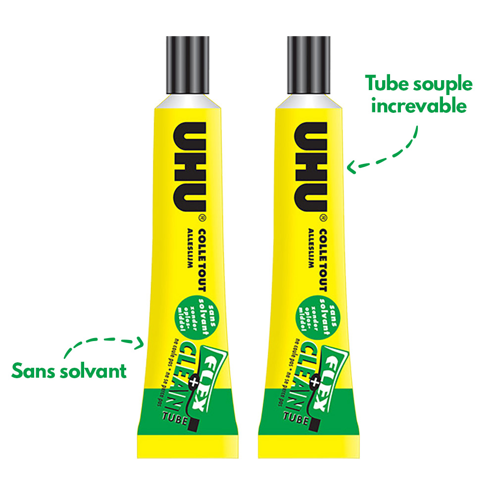 Lot De 12 Tubes Colle Flex&Clean Sans Solvant - 20ml, Transparente, Anti-goutte