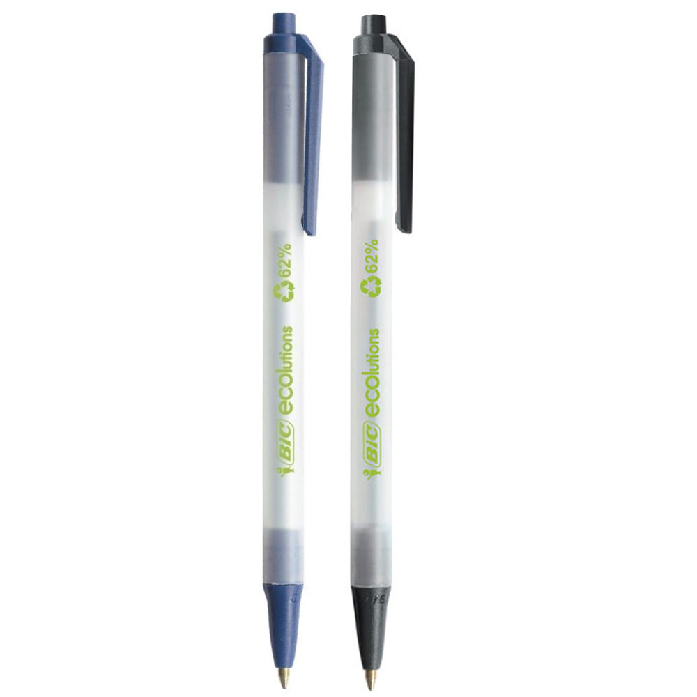 Stylo Bic recyclé Ecolutions en matières recyclées Rétractable Noir Chez Rentreediscount