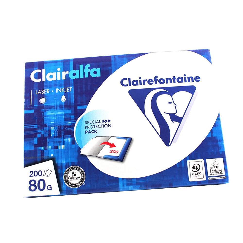 Ramette Papier Clairefontaine Smart 70g - Lot De 5 X 500 Feuilles A4 (210x297 Mm) - Blanc, Certifié FSC - Pour Impression, Photocopie, écriture - 13