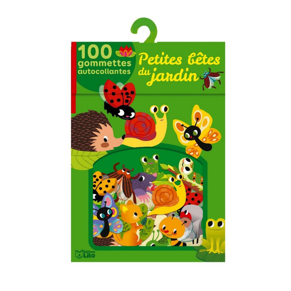 Janod – Pochette 100 Gommettes Autocollantes – Thème Petites Bêtes Du Jardin – Grand Format – Dès 18 Mois – Motricité Fine