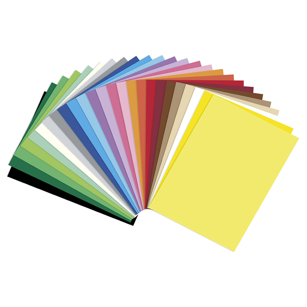 Bloc papier cartonné 50 feuilles A4 300g 25 couleurs assorties Chez