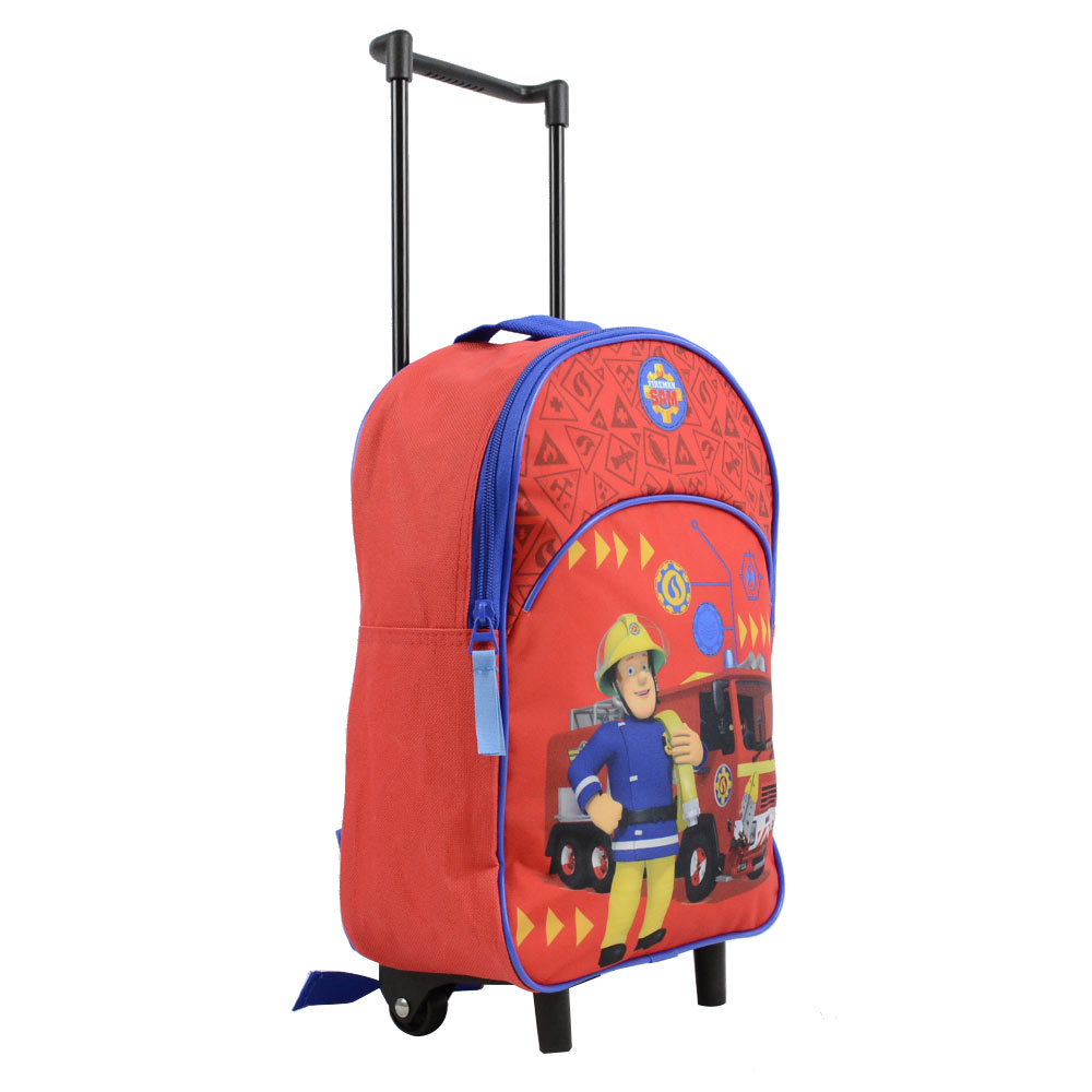 Sac à Dos Roulettes Sam Le Pompier 3D 31x25x12 Cm Polyester Pour  Enfants Voyage Et école