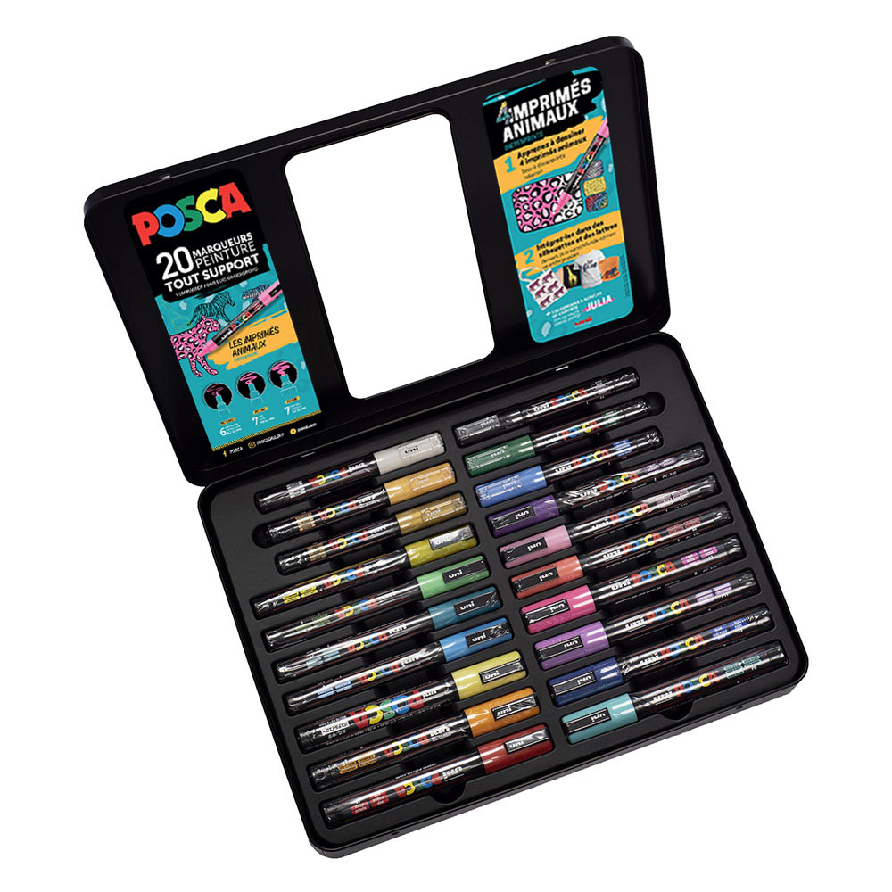 Mallette Metal De 20 Marqueurs Posca Animaux Chez Rentreediscount Loisirs Creatifs