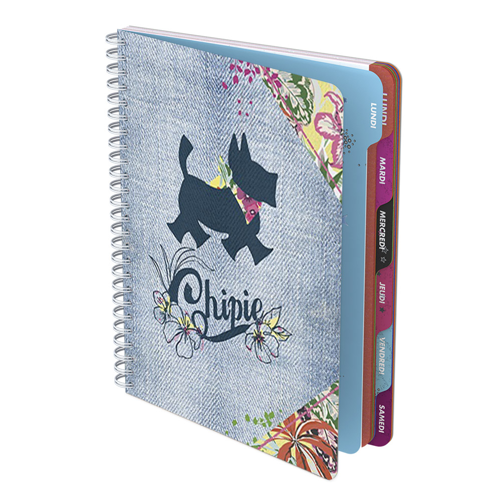 Cahier de textes à spirale CHIPIE