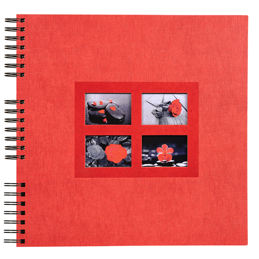 Album photos à spirale Passion 32x32cm 60p rouge Chez