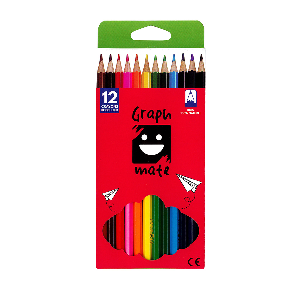 12 Crayons de couleur GRAPHMATE Mines solides Chez Rentreediscount