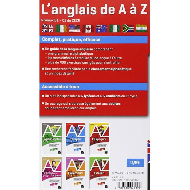 L Anglais De A à Z Hatier