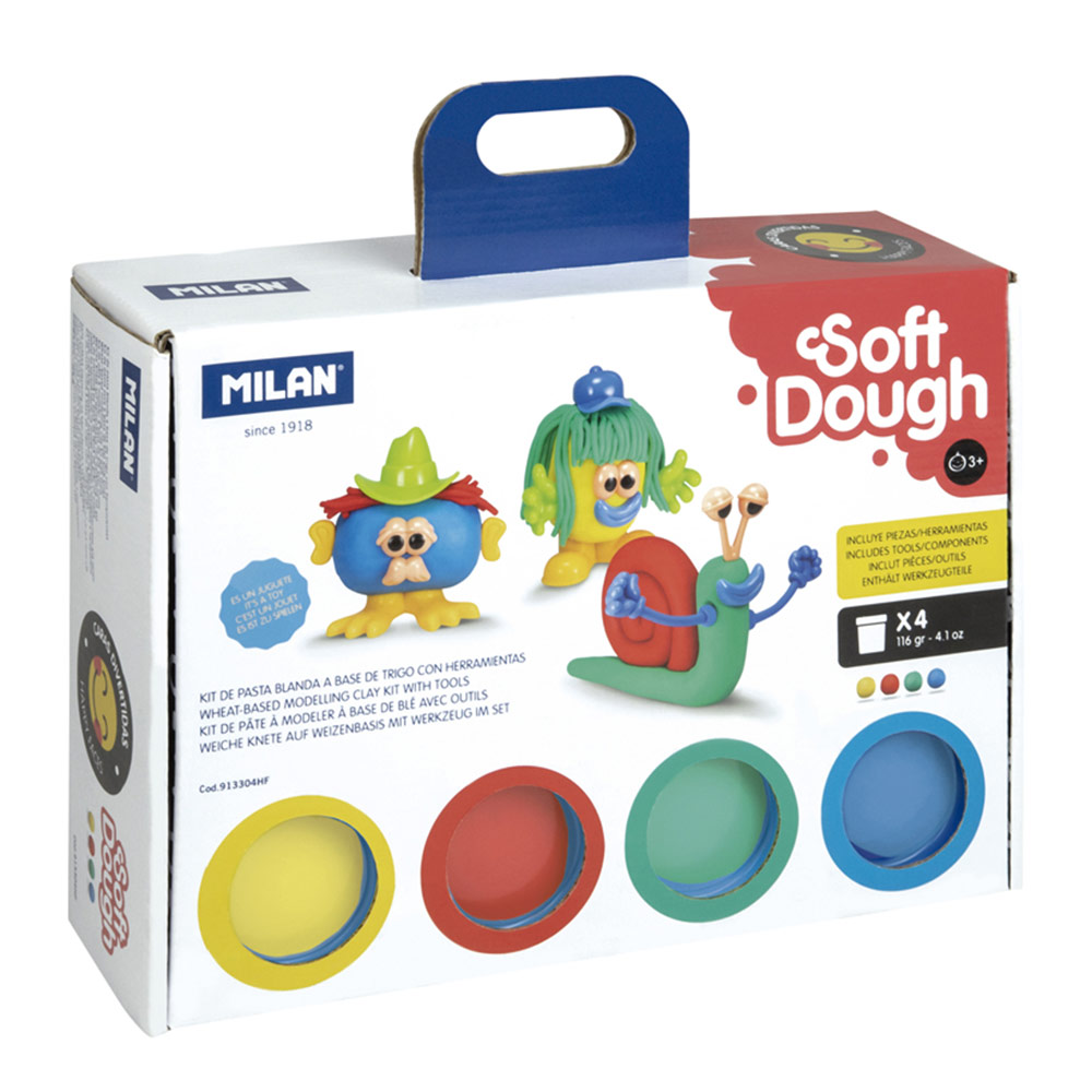 Coffret Pâte à Modeler MILAN Soft Dough Monsieur Heureux Chez Rentreediscount Loisirs créatifs