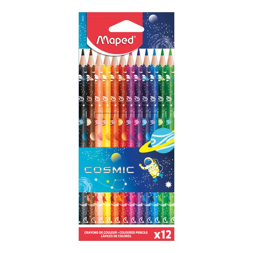 12 Crayons de couleur MAPED Cosmic Chez Rentreediscount Fournitures scolaires