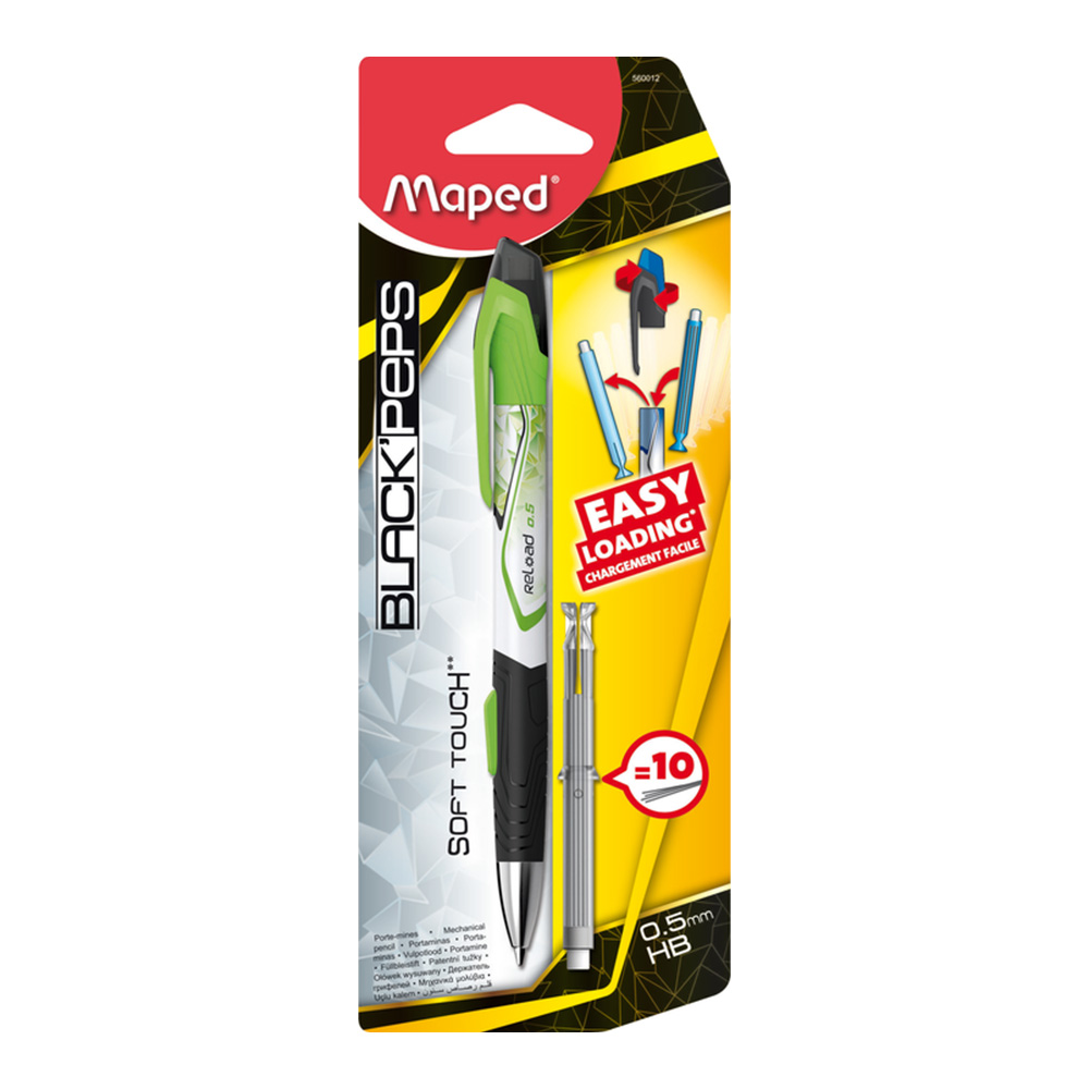 Mines Porte-mine Maped Black'PEPS 0.5mm HB - Lot De 3 Cartouches