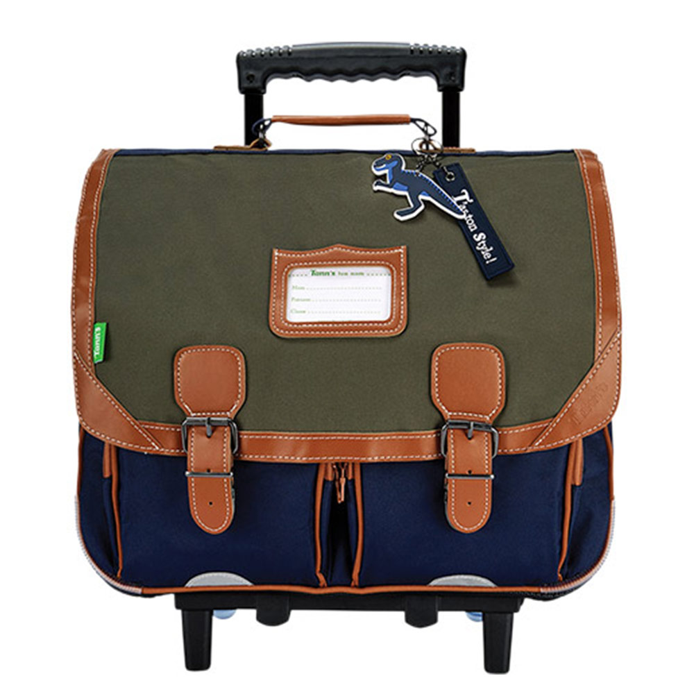 Cartable Scolaire Tann's Joe 41 Cm - Broderie Mammouth, 2 Soufflets, Pour Garçon CE2 CM1 CM2